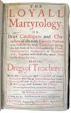 WINSTANLEY, WILLIAM. The Loyall Martyrology.  1665.  In 19th-century embroidered binding.  Lacks engraved additional title and plates.